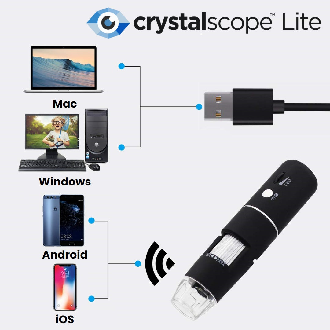 CrystalScope™ Lite - Draadloze HD WiFi Microscoop Camera