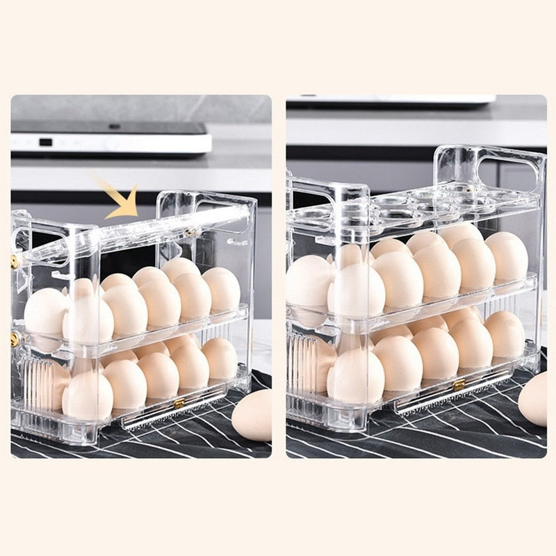 EggBox - Driedelige, zelfverende opbergdoos voor eieren